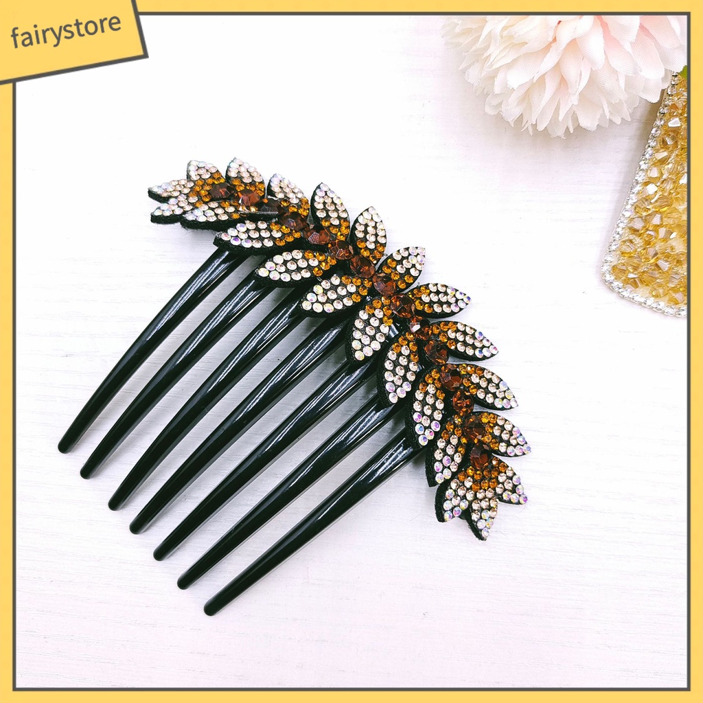 Lược Cài Tóc Hình Hoa Đính Đá Sang Trọng Cho Cô Dâu