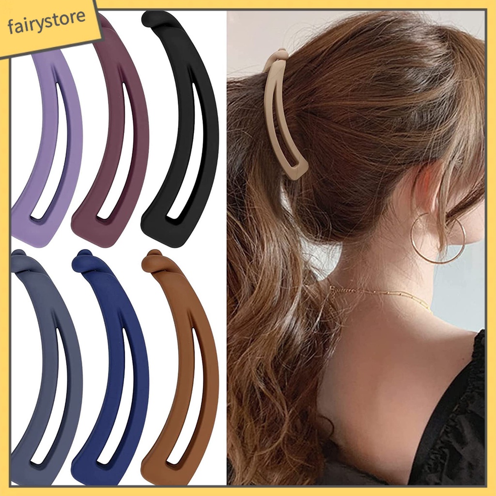 [FRO] Kẹp Tóc Lớn Màu Trơn Nhỏ Gọn Quyến Rũ Làm Việc Thích Hợp Cho Tiệc Tùng