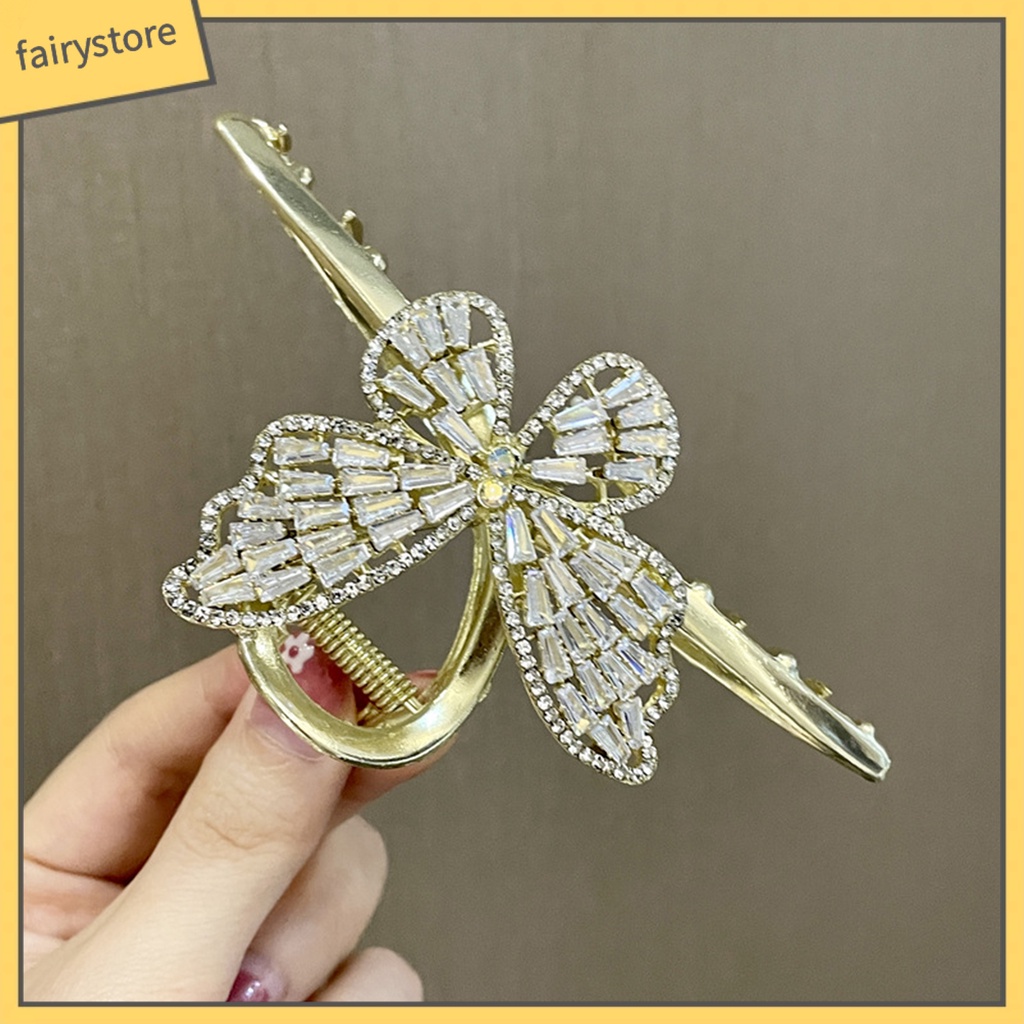 [FRO] Kẹp Tóc Có Răng Đính Đá Zirconia Mượt Mà Chống Biến Dạng Trang Trí Tóc Sáng Bóng Tinh Tế