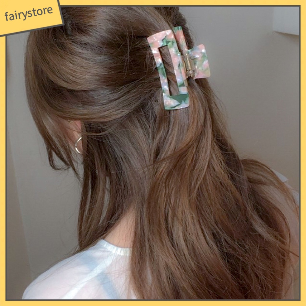 Kẹp Tóc Càng Cua Chống Trượt Hình Vuông Phong Cách Retro Cho Nữ