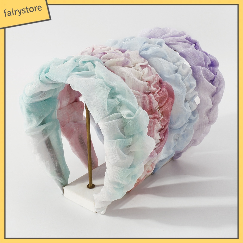 Băng Đô Vải Tuyn Chống Trượt Màu Sắc Gradient Ngọt Ngào Dành Cho Nữ