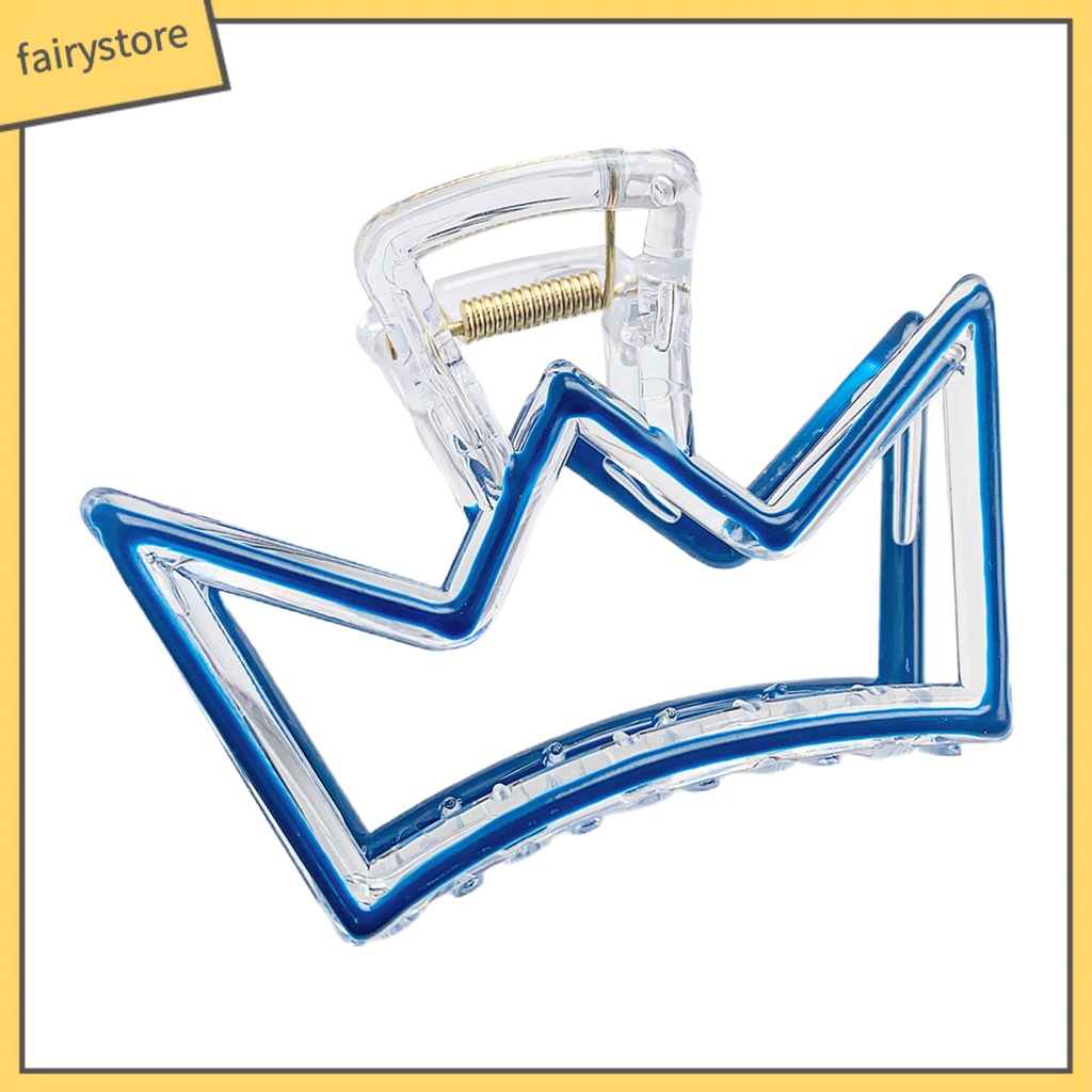 Kẹp Tóc Hình Vương Miện Hoạt Hình Bằng Nhựa Có Răng Cắt Rỗng Cho Nữ