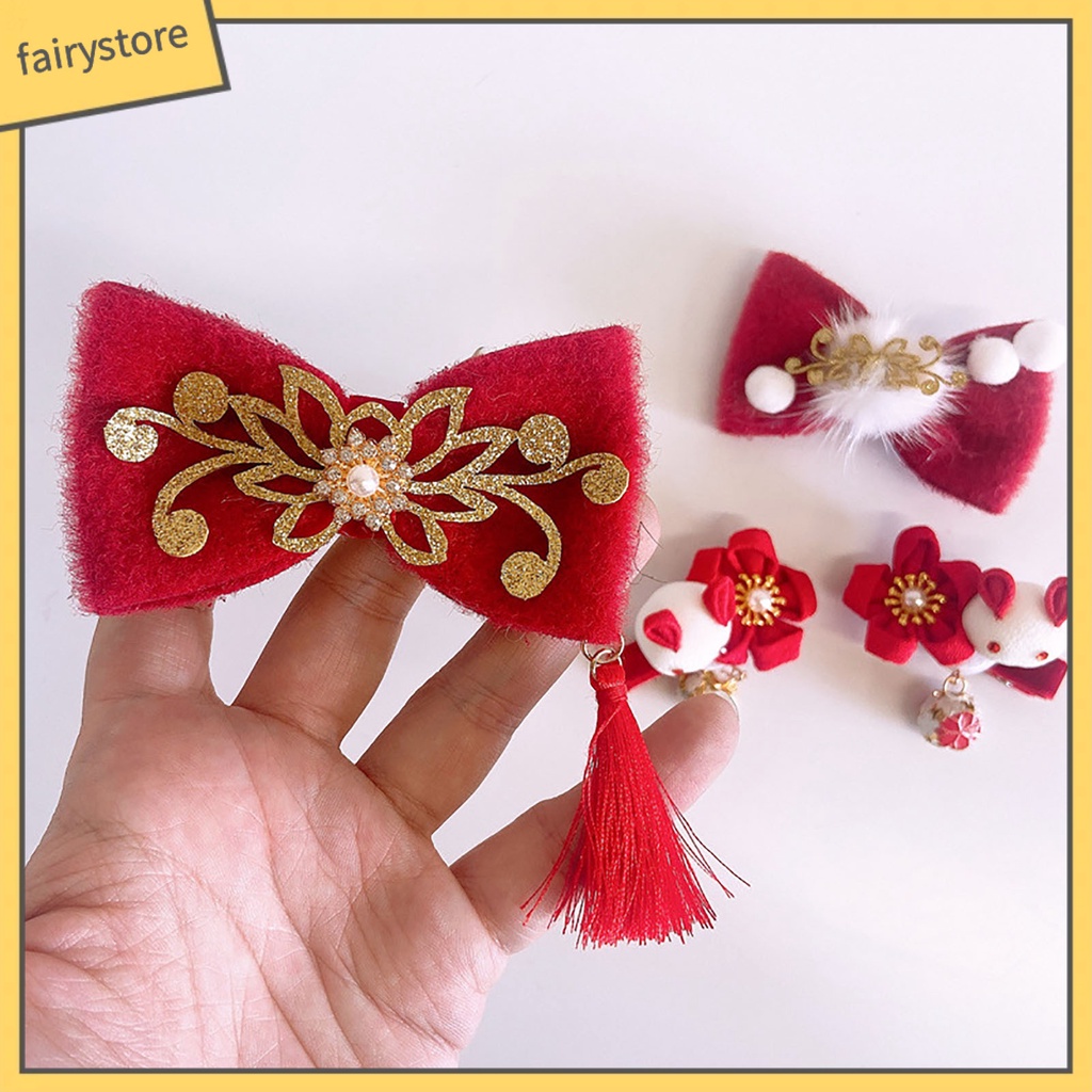 Băng Đô Cài Tóc Hình Cá Đỏ Chống Vỡ Phong Cách Trung Hoa Mừng Năm Mới Cho Bé Gái