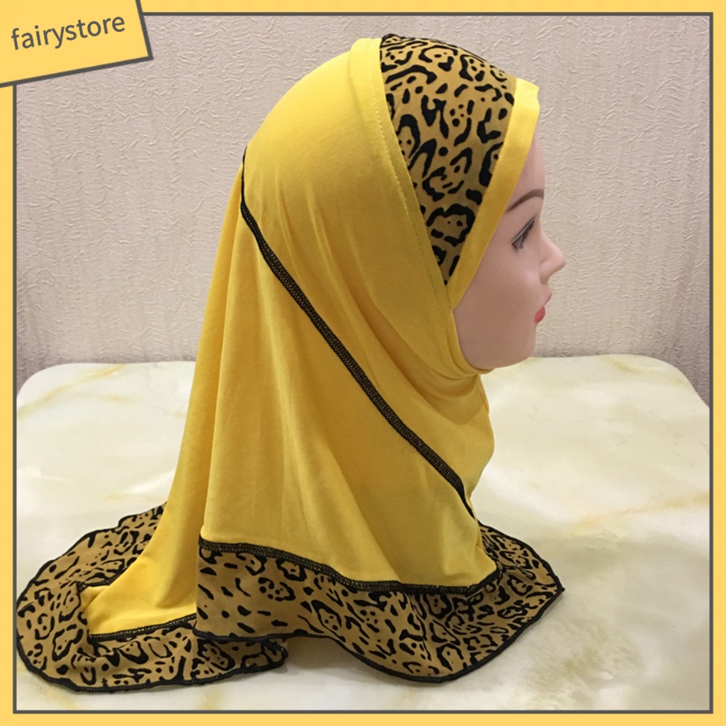 [FRO] Khăn Trùm Đầu Khâu Không Dễ Biến Dạng In Họa Tiết Da Báo Sử Dụng Hàng Ngày Cho Trẻ Em