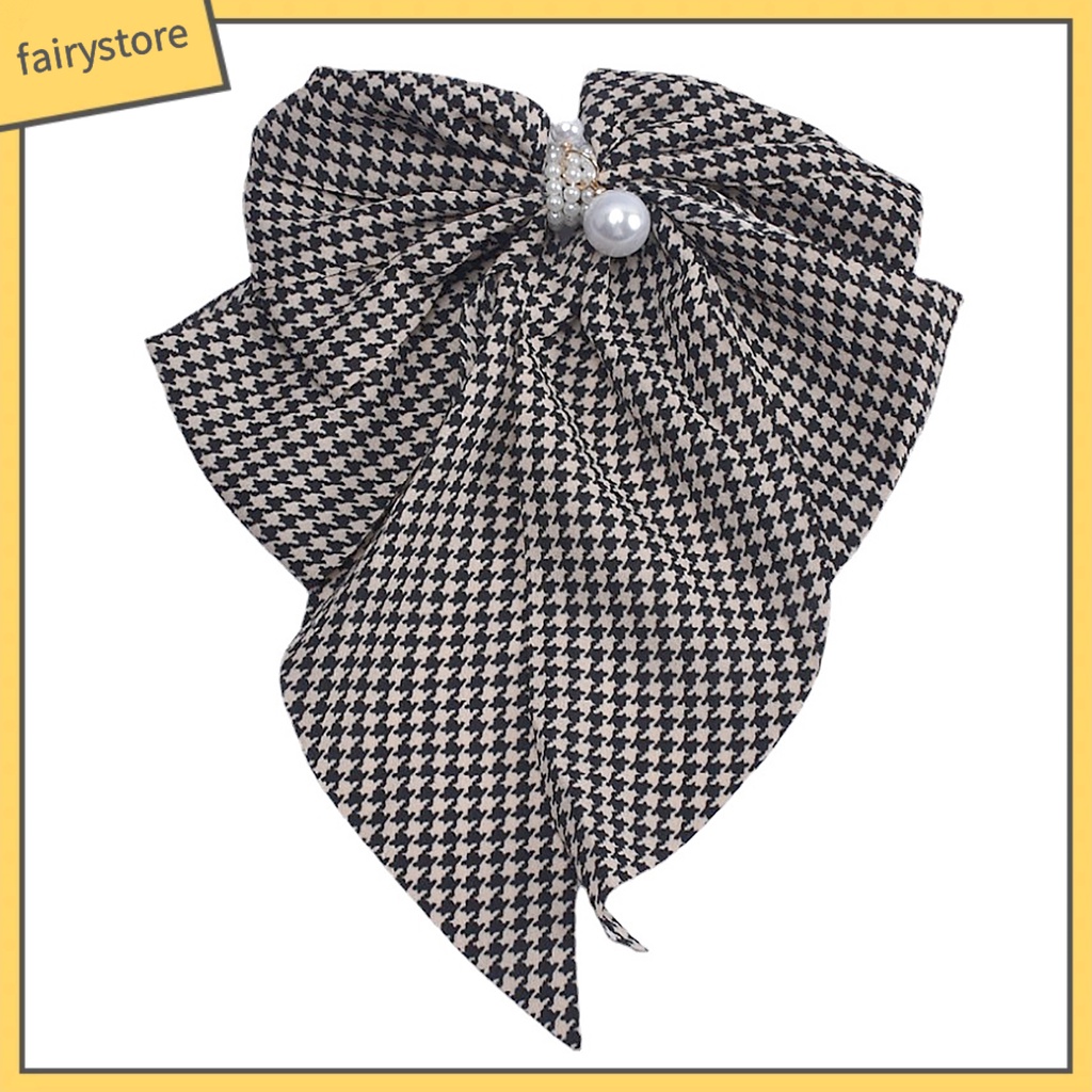 Kẹp Tóc Nơ Nhiều Lớp Đính Ngọc Trai Giả Thanh Lịch Cho Nữ