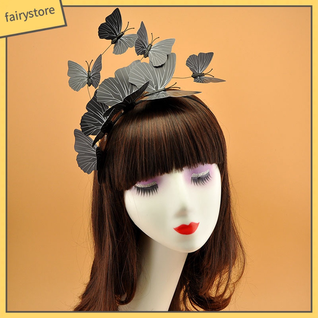 Băng Đô Cài Tóc Hình Bướm Ba Chiều Bằng Nhựa Sáng Tạo