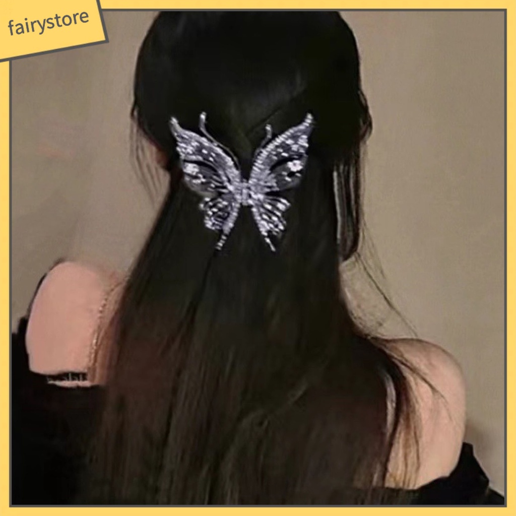 Kẹp Tóc Càng Cua Lớn Đính Đá Lấp Lánh Chống Trượt Phong Cách Hàn Quốc