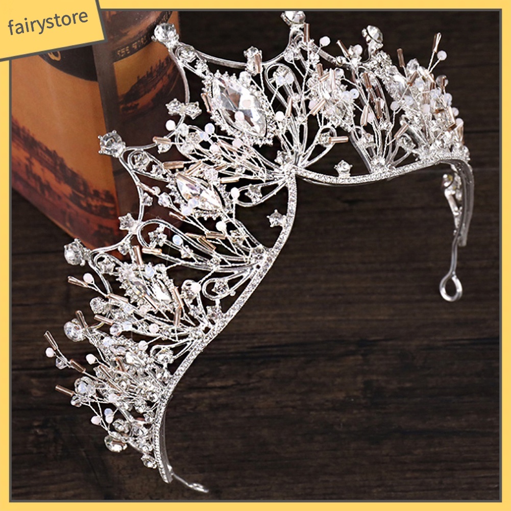 Cài Tóc Hình Vương Miện Đính Đá Lấp Lánh Cho Cô Dâu