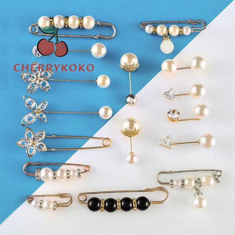 🍒🍒CHERRYKOKO Thắt Lưng denim Đính Ngọc Trai Thời Trang Dành Cho Nữ