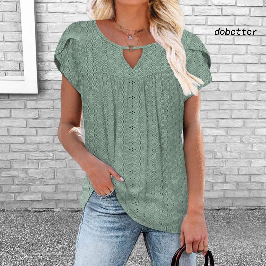 Áo Thun Tay Ngắn Cổ Tròn Viền Mềm Mại Thoáng Khí In Họa Tiết Hoa Màu Trơn Thời Trang Mùa Hè Cho Nữ