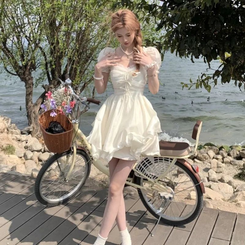 Đầm Công Chúa Pettiskirt Thắt Nơ Eo Tinh Tế Thời Trang Mùa Hè Cho Nữ