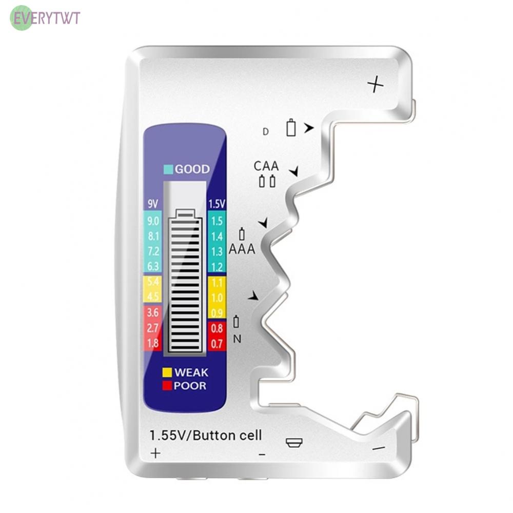 ⭐Hàng Có Sẵn! ⭐Dụng Cụ Kiểm Tra Pin Thay Thế 92 * 63 * 14mm 9V / 1.5V Màu Bạc