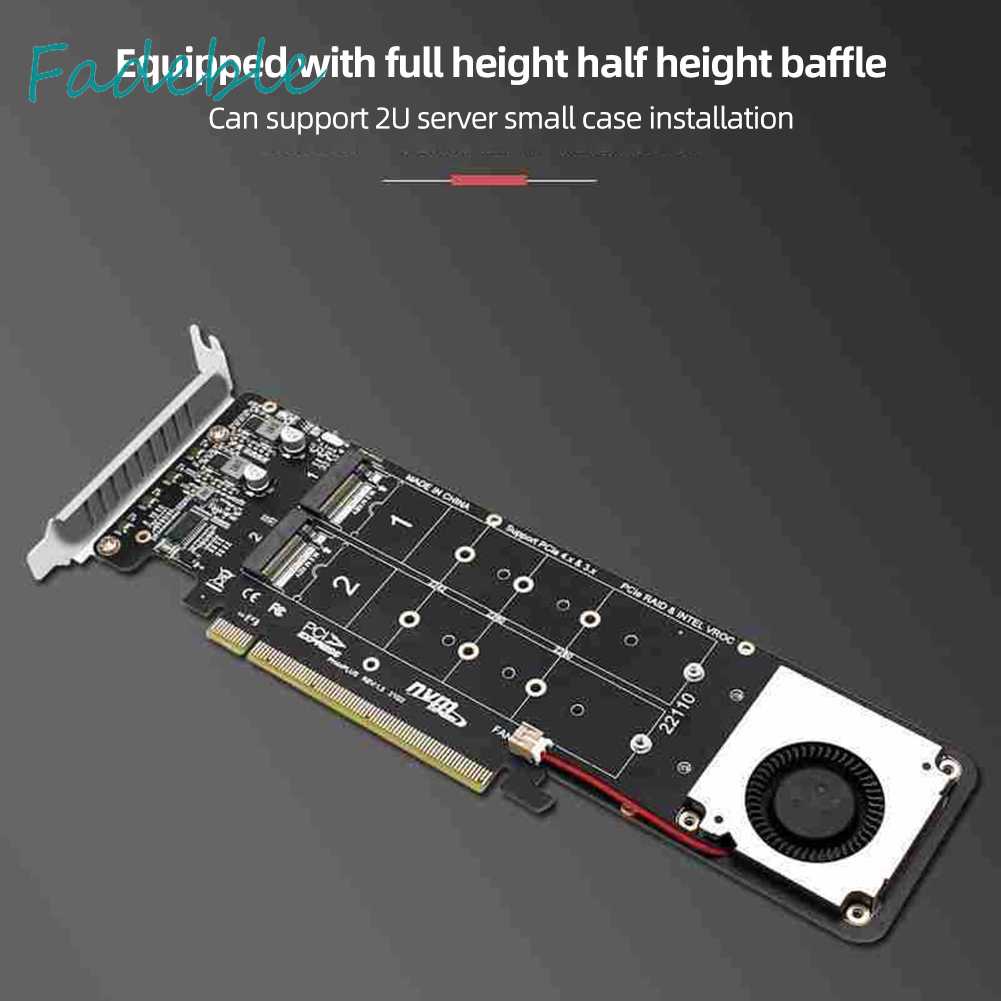 Card Chuyển Đổi 4Disk NVME Raid PCI-E4.0X16 Hai Mặt Cho 2230 / 2242 / 2260 / 2280mm