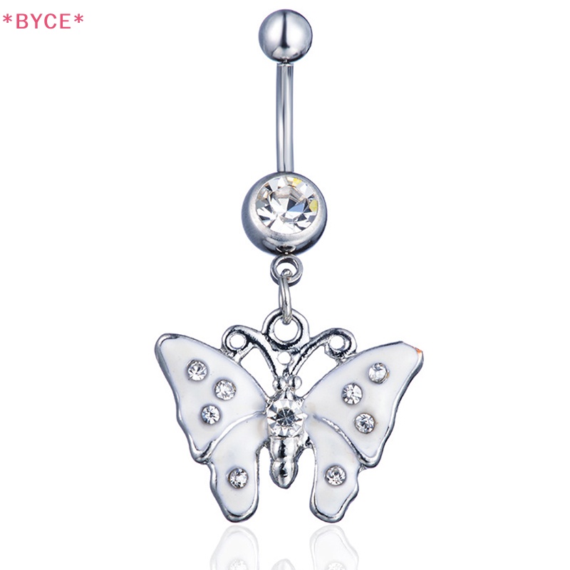 Khuyên Rốn Hình Bướm Bằng Thép Không Gỉ Đính Đá Thời Trang Sáng Tạo Cho Nữ Mới