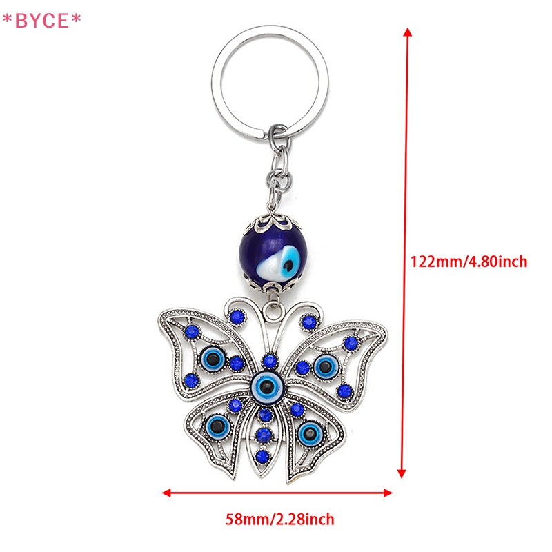 Móc Khóa Hình Bướm Đính Đá Mắt Xanh Bằng Hợp Kim Thời Trang Cho Nam Và Nữ Mới