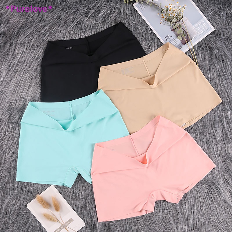 Quần Lót Boxer Vải Cotton Mỏng Không Đường May Thiết Kế Dễ Thương Cho Nữ Mới