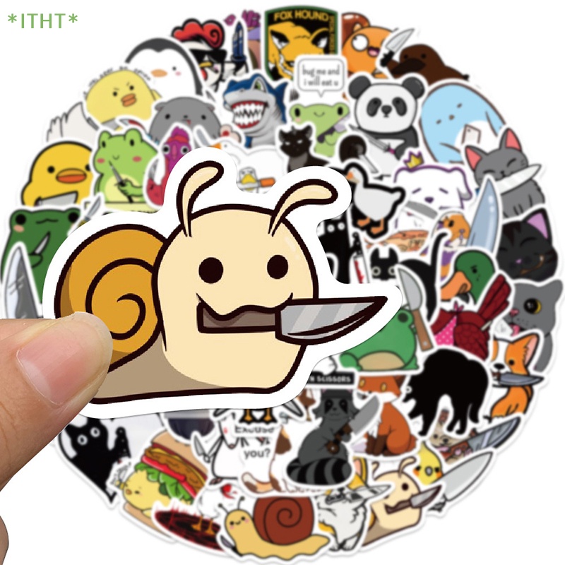 Bộ 60 Miếng Dán Hình Động Vật Dễ Thương Trang Trí Sổ Tay / Laptop / Vali / Xe Hơi Mới