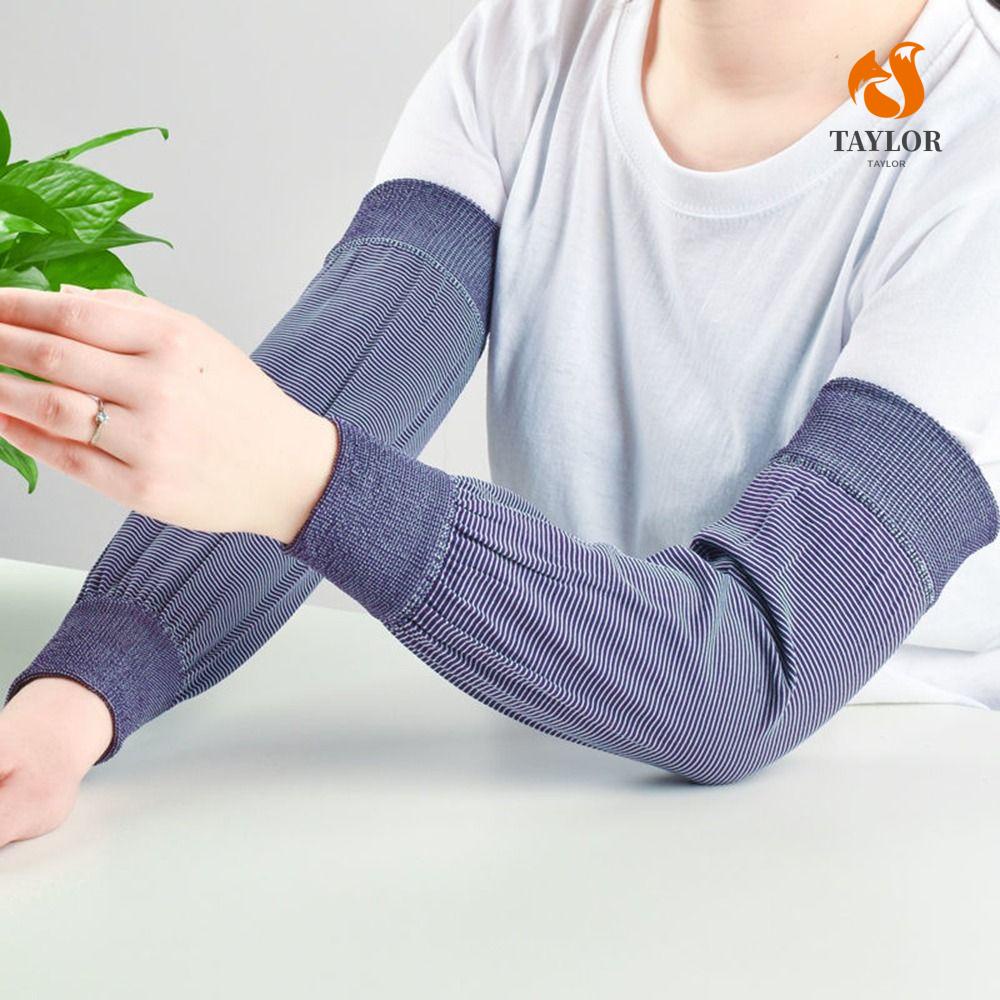 Ống Tay Áo Chống Nắng TAYLOR1 Họa Tiết Kẻ Sọc Thoáng Khí Giữ Ấm Cánh Tay Khi Lái Xe Cho Nữ