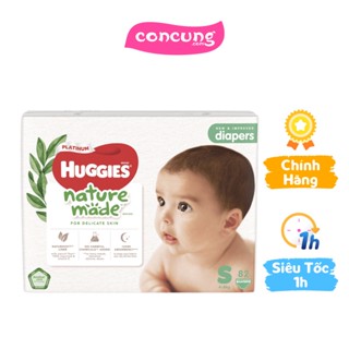 Bỉm tã dán Huggies Platinum Nature Made size S 82 miếng 4-8kg