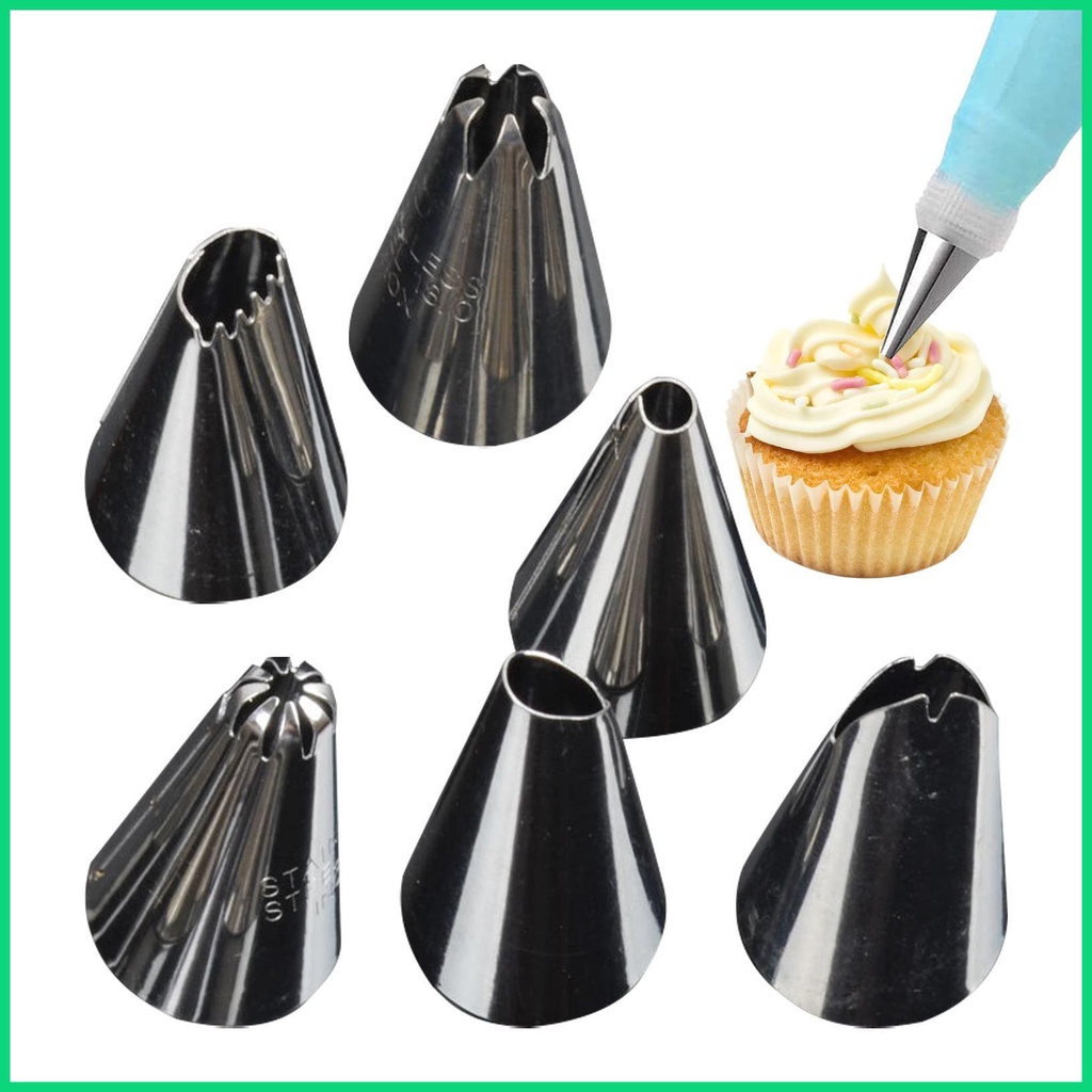 Set 6 Đuôi Bắt Bông Kem Trang Trí Bánh Bằng Thép Không Gỉ