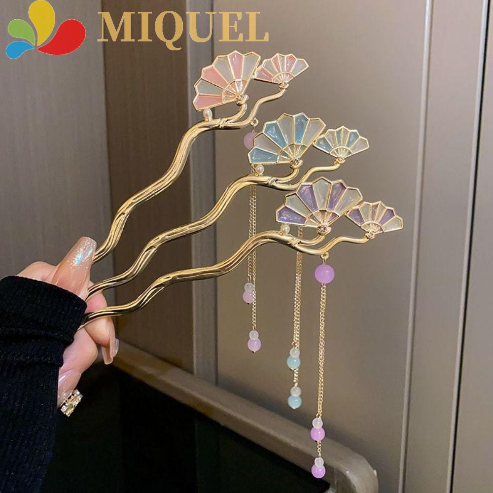 Trâm Cài Tóc Phong Cách Trung Hoa Xinh Xắn Cho Nữ|Kẹp Tóc Hình Quạt Chống Trượt Phong Cách Vintage Thời Trang