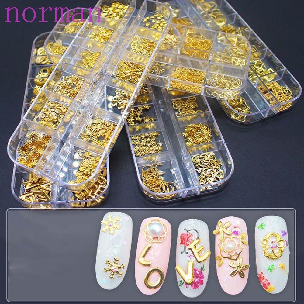 Miếng Dán Trang Trí Móng Tay Bằng Kim Loại Họa Tiết NORMAN Độc Đáo|Miếng Dán Trang Trí Móng Tay 3d Thời Trang