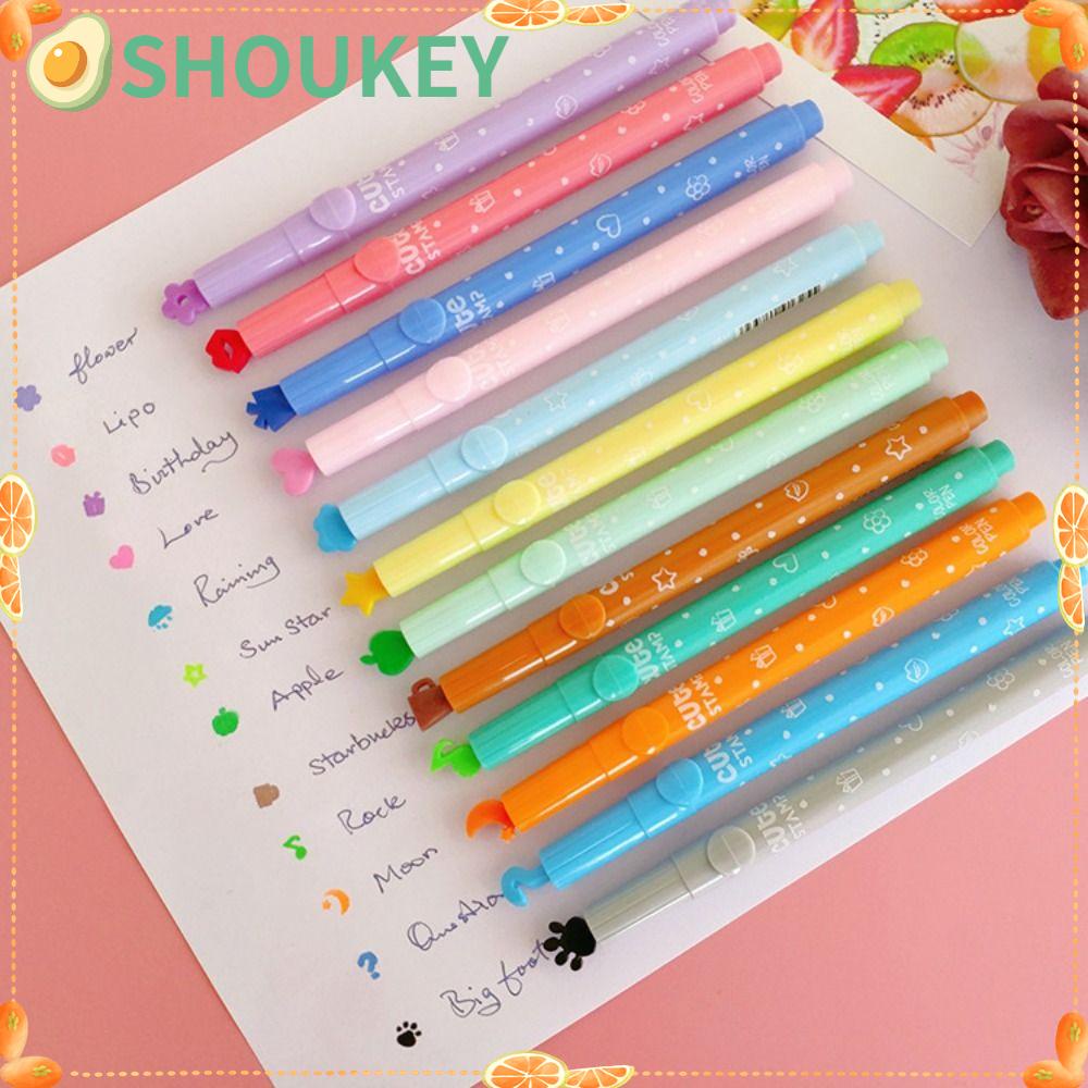 Set 6 / 12 Bút Dạ Quang Dùng Trang Trí Sổ Tay / Nhật Ký DIY