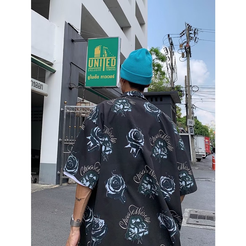 Áo Sơ Mi Lụa Lạnh Tay Ngắn Dáng Rộng Phong Cách Hong Kong Thời Trang Mùa Hè Cho Nam Giới