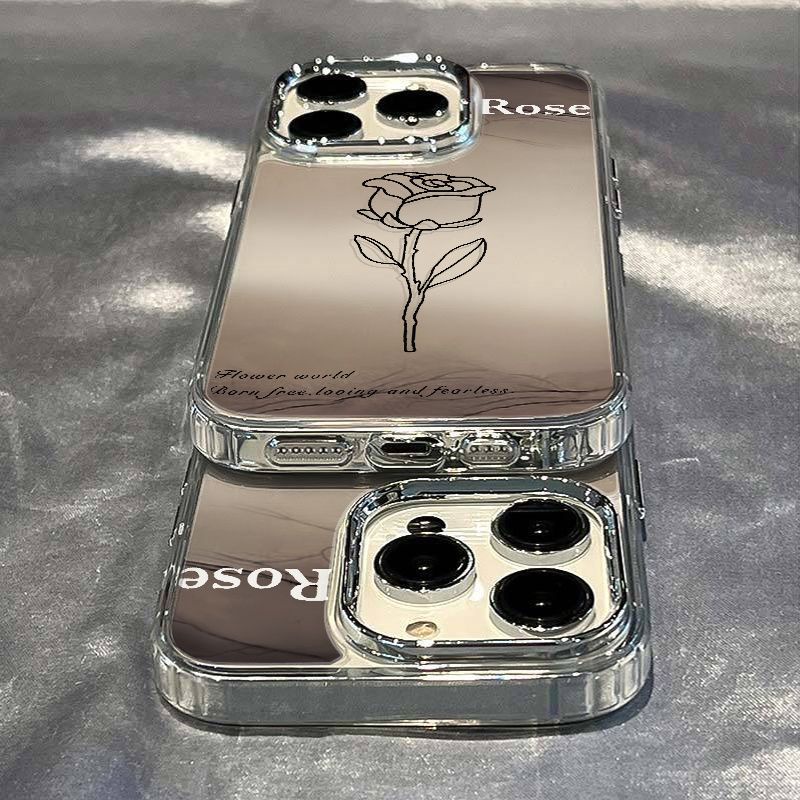 ✅Ốp Điện Thoại Mềm Chống Sốc Họa Tiết Hoa Hồng Màu Gradient Cho Iphone 11 13max7814pro / plus 12