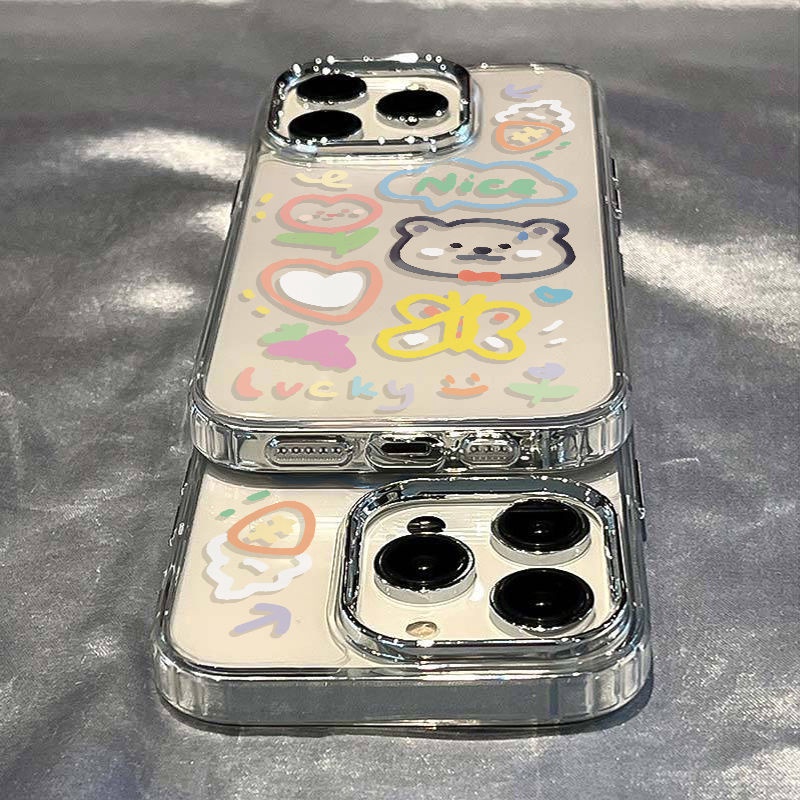 ✅Ốp Điện Thoại Mềm Chống Sốc In Hình Gấu Và Bướm Đơn Giản Cho Iphone 814pro 12 + / 713 max11 HI1M