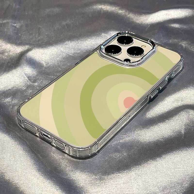 ✅Ốp Điện Thoại Mềm Chống Sốc Họa Tiết Trái Tim Màu Hồng / Xanh Lá Cho Iphone 13 14Pro 12Plus 7 11 max8 ET4X