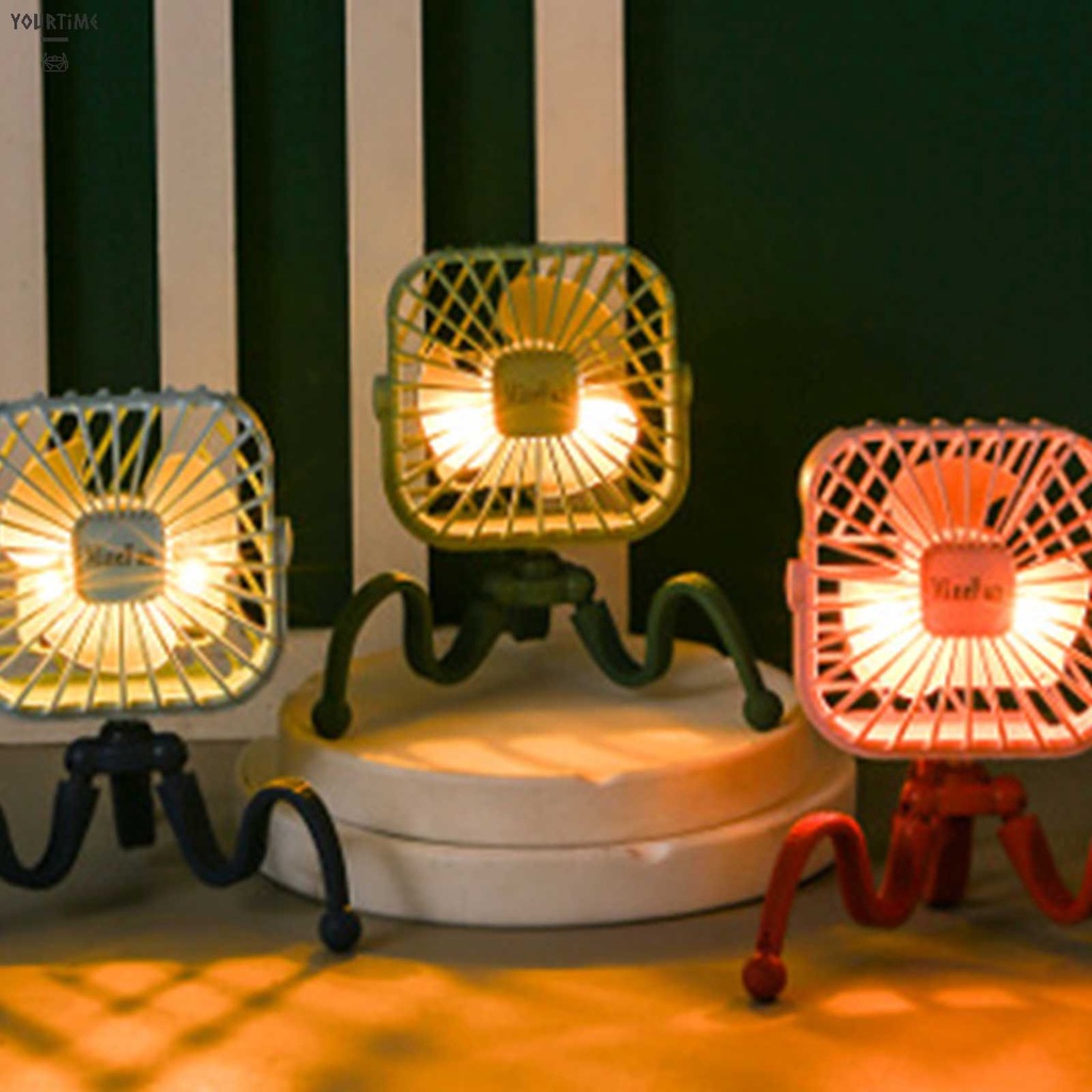 Quạt Điện USB Mini 5V 2.5W Hình Bạch Tuộc 3 Bánh Răng Làm Mát Không Ồn Cho Bé