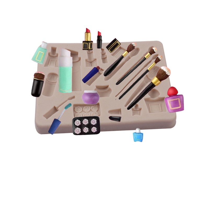 Khuôn Silicone Tạo Hình Làm Bánh Hình Son Môi / Cọ Trang Điểm