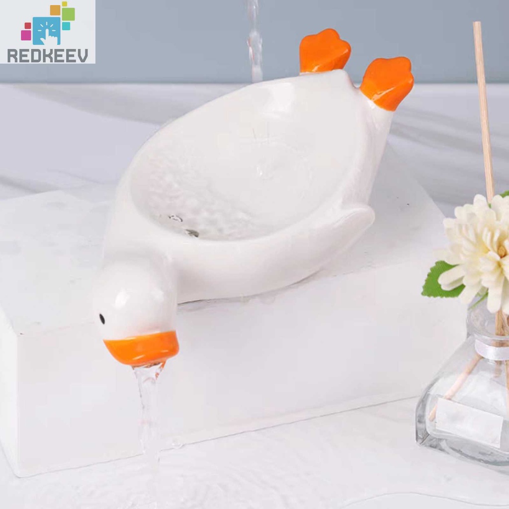 Khay Đựng Xà Phòng Bằng Sứ Hình Vịt Có Thể Ráo Nước Sắp Xếp Gọn Gàng Cho