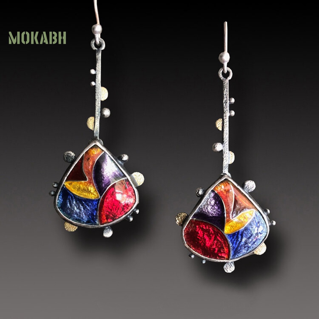 Abh Bông Tai Dạng Móc Hình Giọt Nước Màu Sắc Hợp Thời Trang Cho Nữ