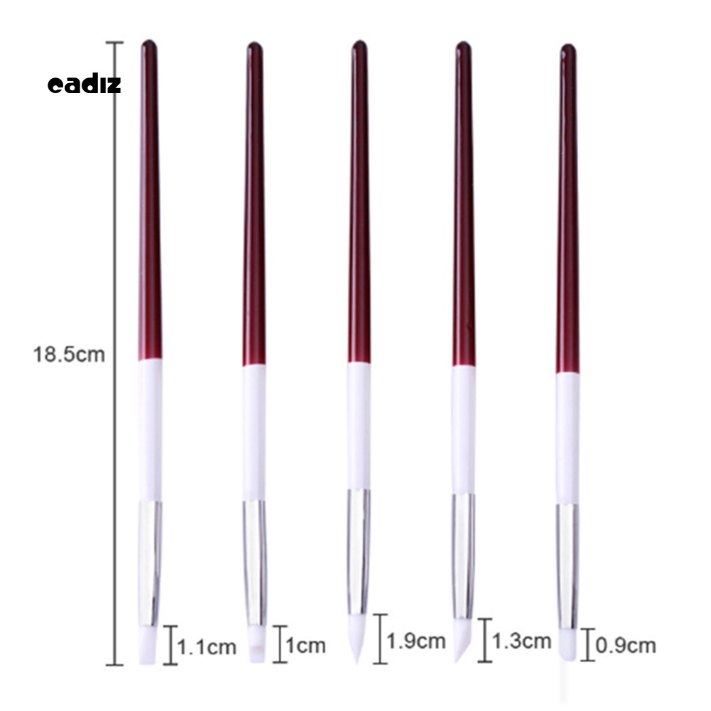 Set 5 Cọ Vẽ Móng Đầu Silicone Tiện Dụng