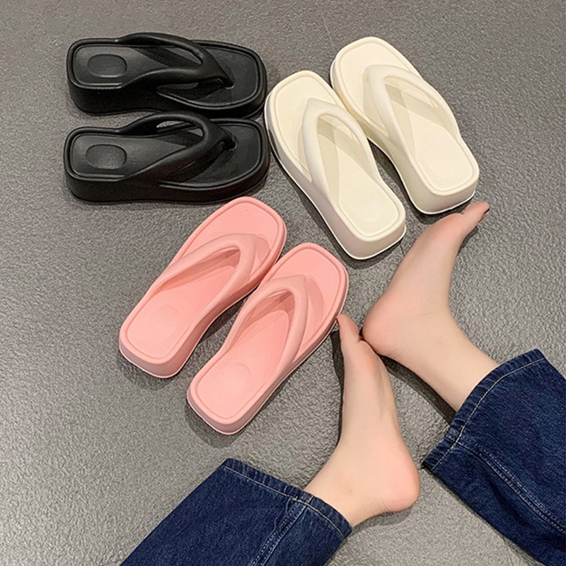 Xăng đan Đế Dày Mềm Mại Bằng Eva Chống Nước Màu Trơn Dành Cho Nữ