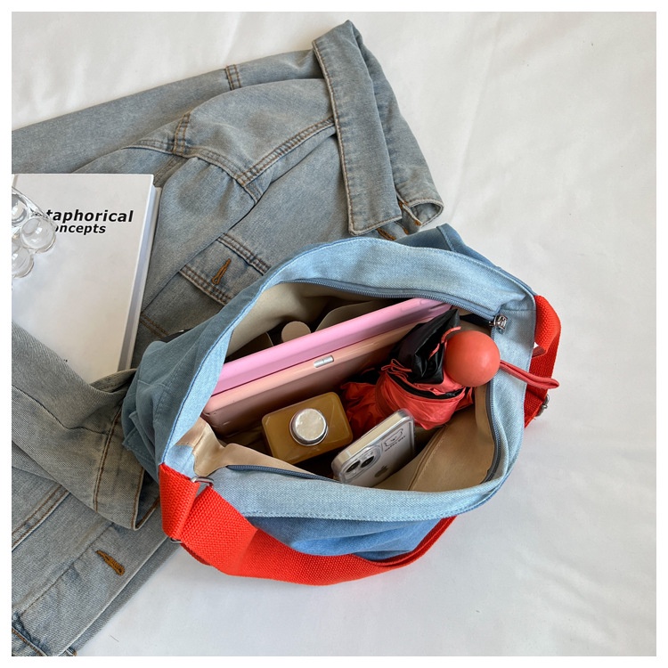 Túi Đeo Vai / Kẹp Nách Vải Canvas Họa Tiết Mặt Cười Hoạt Hình Phong Cách Hàn Quốc Mới Cho Nữ