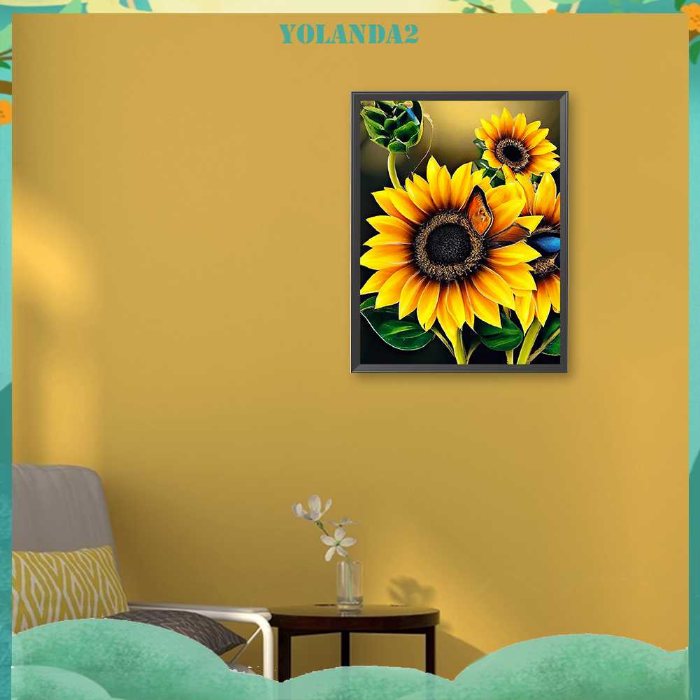 Tranh Đính Đá Kim Cương Toàn Bộ 5D DIY Hình Vẽ Hoa Trang Trí Nhà Cửa