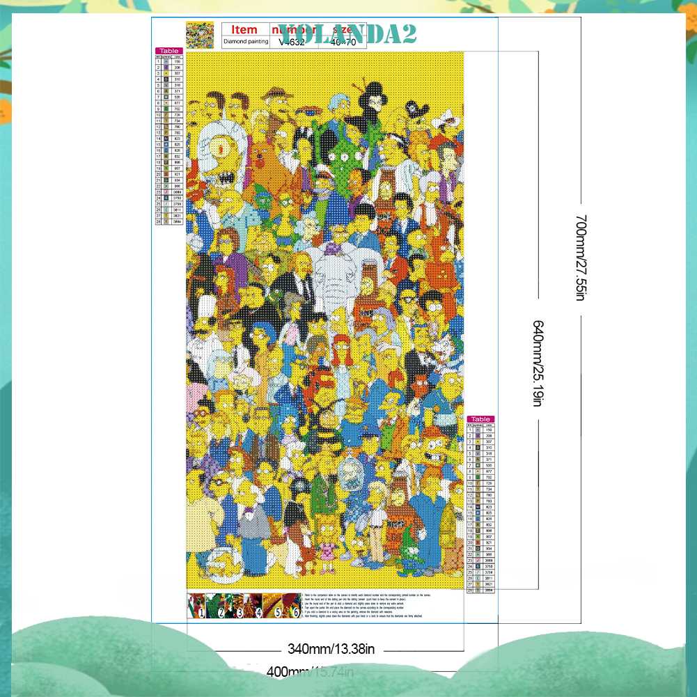 Tranh Đính Đá Kim Cương Toàn Bộ 5D DIY Hình Vẽ Simpsons