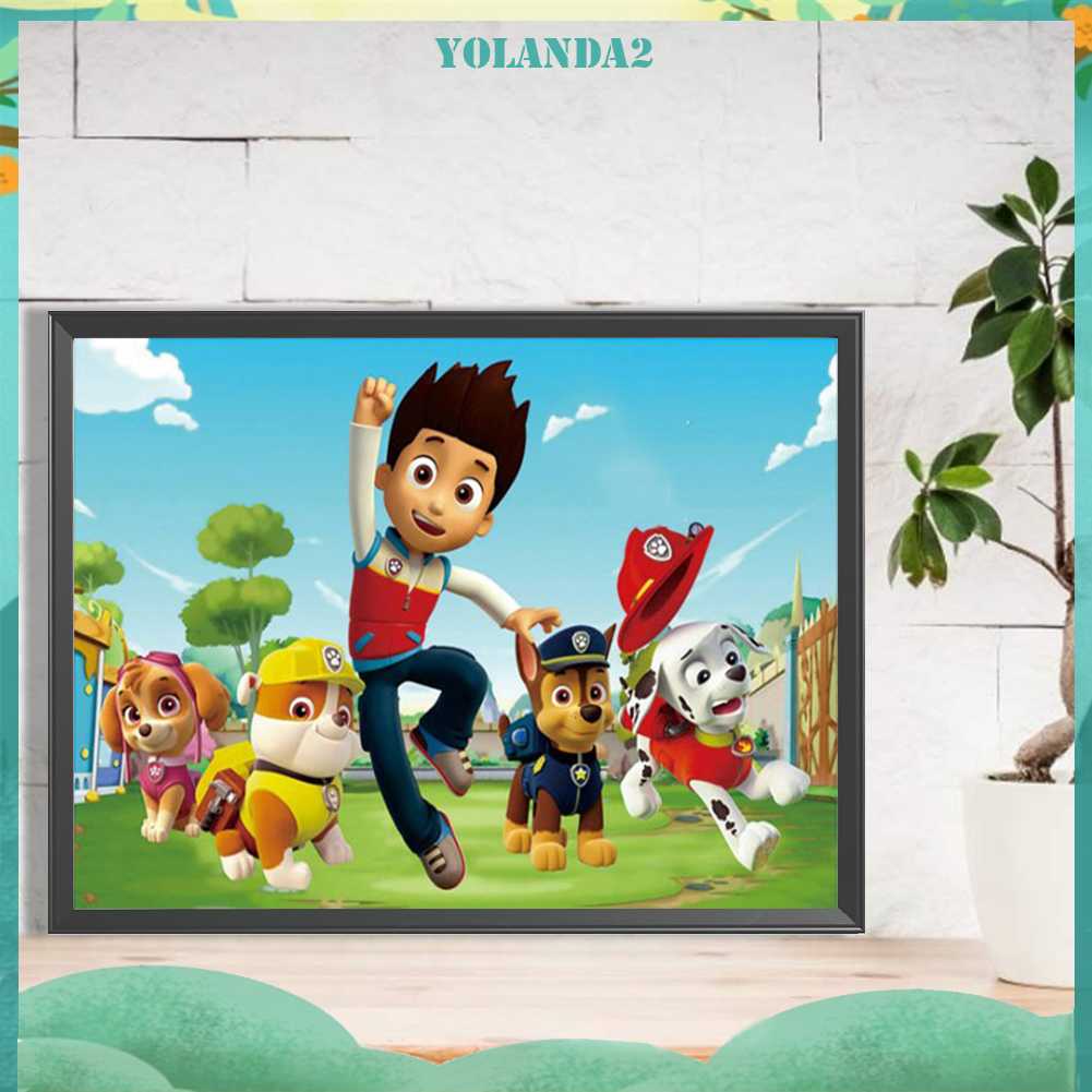 Bộ Tranh Đính Đá 5D Họa Tiết Hoạt Hình PAW Patrol Độc Đáo DIY Dùng Trang Trí Nhà Cửa