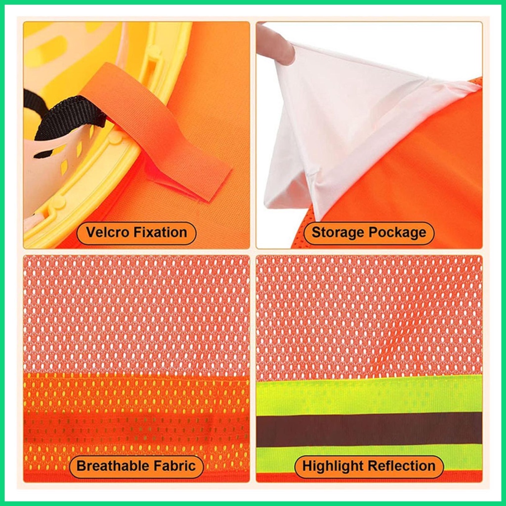 Mũ Cứng Che Nắng Có Dải Phản Quang Thoáng Khí Có Thể Gập Lại