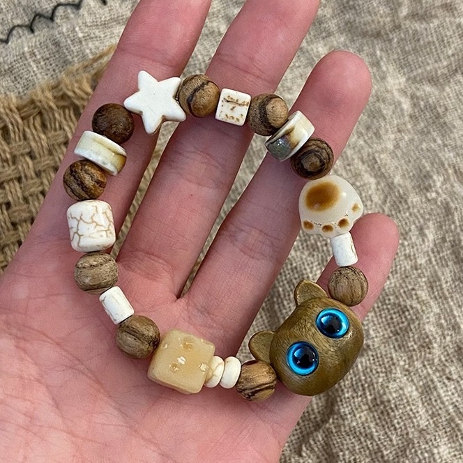 Vòng Tay Chuỗi Hạt Phối Mặt Hình Mèo Dễ Thương Thời Trang Mùa Hè 2023