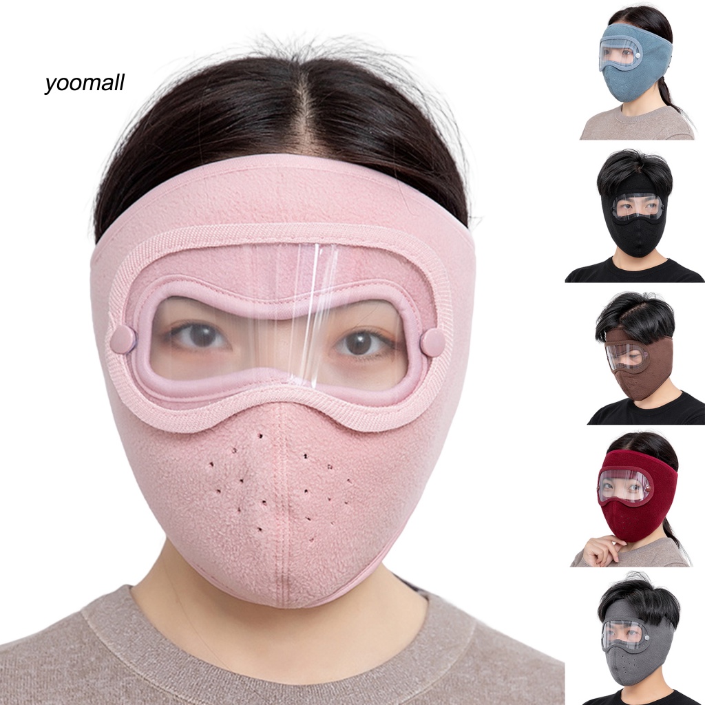 Mũ Đi Xe Đạp Màu Trơn Co Giãn Bảo Vệ Tai Có Thể Tháo Rời Kèm Kính Bảo Vệ Khuôn Mặt 20