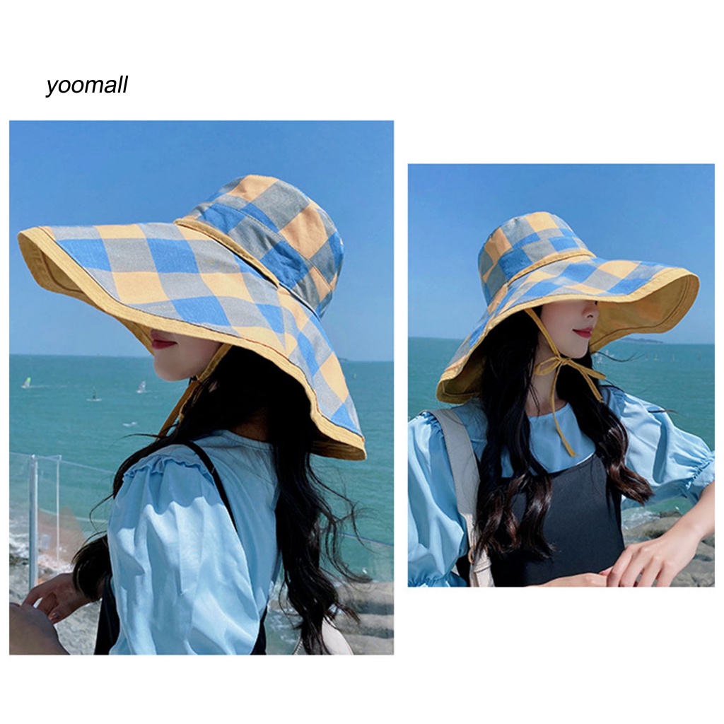 Nón Tai Bèo Rộng Vành Thắt Dây Màu Sắc Xinh Xắn Cho Nữ