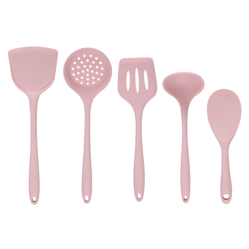 Bộ Dụng Cụ Nấu Ăn Bằng Silicone Chống Dính Màu Xanh Bơ