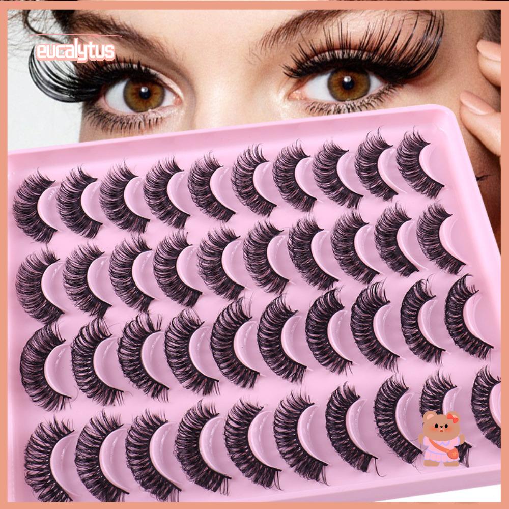 Eutus Lông Mi Giả Xoăn Bồng Bềnh Nhiều Lớp Làm Bằng Lông Chồn Giả Trang Điểm Mắt Thủ Công