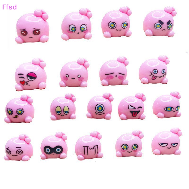 Bộ 3 Phụ Kiện Trang Trí Tiểu Cảnh Hình Kirby Mini Bằng Nhựa Resin Dạ Quang Dễ Thương DIY