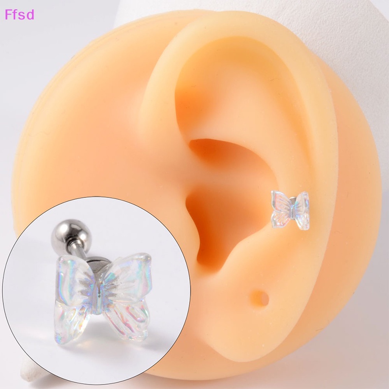 {Ffsd} 1 Khuyên Tai Dạng Xoắn Ốc Hình Nơ Bướm Gấu Xương Tai Thời Trang Làm Quà Tặng Cho Nữ