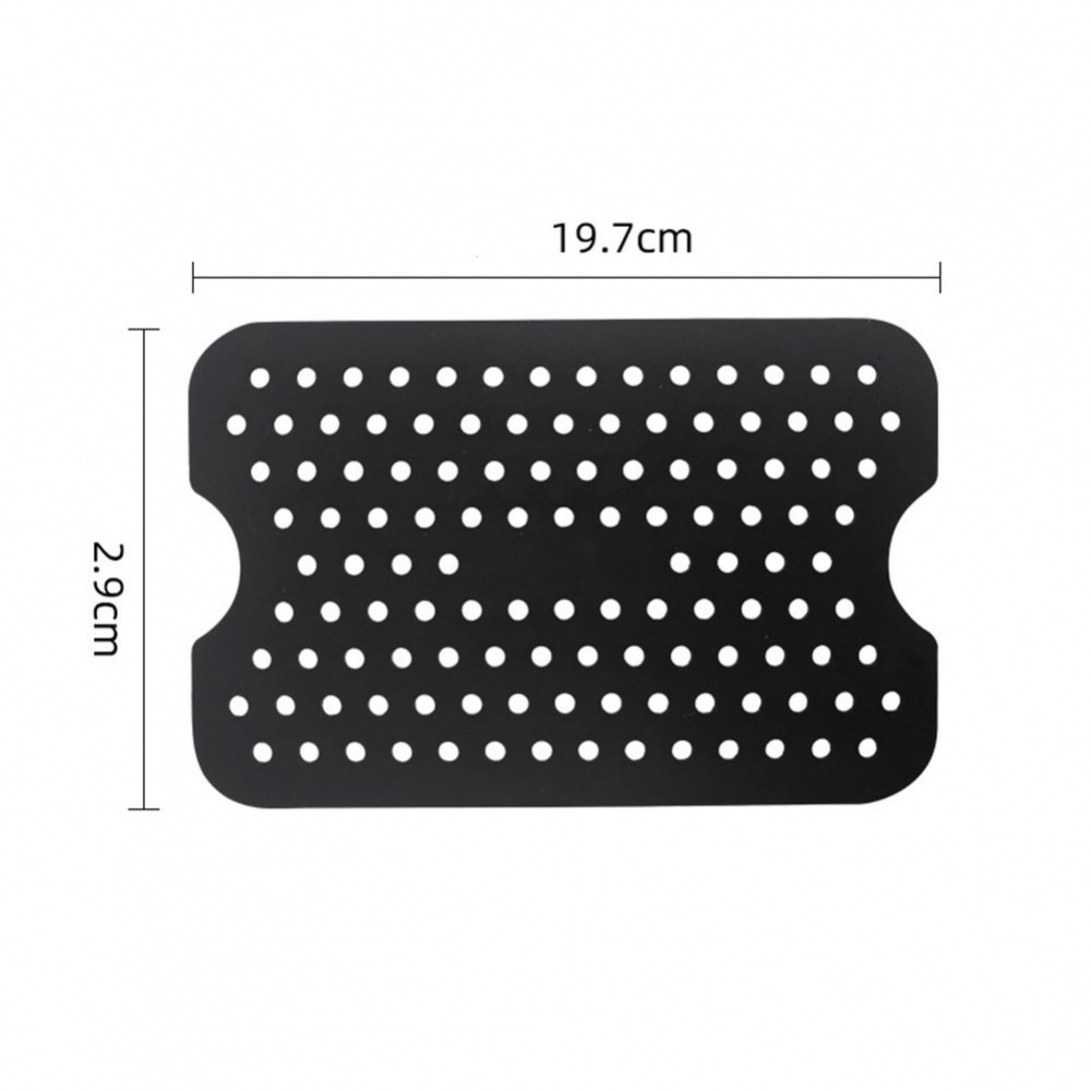 Tấm Lót Nồi Chiên Bằng Silicon Màu Đen Chống Thấm Nước / Dầu Mỡ Kích Thước 20 * 13 *